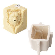 Moules de bougies 3D en Silicone, animaux, aromathérapie,-Ours1