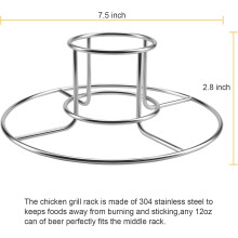Beer Butt Chicken Stand, Easy to Use and Clean Stainless Steel Beer Chicken Roaster, Fits Regular Sized Beer Can