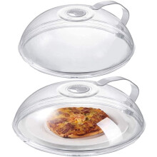 Microwave Cover with Magnetic Attachment, 10.24 Inch Diameter, BPA-Free Food Grade Material for Safe Heating, Transparent (2 Pack)