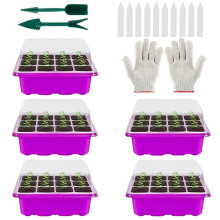 Reusable Plastic Grow Trays, Ideal Seed Germination Conditions Provided By Adjustable Humidity Dome And Balanced Moisture Levels, 12 Cells Per Chassis
