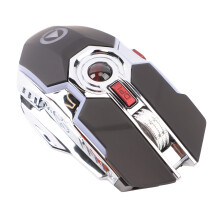 Souris de bureau ergonomique sans fil USB avec rétroéclairage RGB, silencieuse, avec batterie de 500 mAh, noire