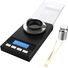 Digitale milligramweegschaal, multifunctionele draagbare weegschaal met een nauwkeurigheid van 50 g/0,001 g, kalibratiegewicht, LCD-display met