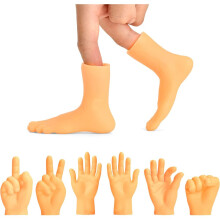 Piede sinistro e destro per un divertimento interattivo, tocco confortevole con materiale delicato sulla pelle, confezione da 8 giocattoli scherzosi,