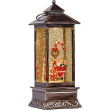 Retro Christmas Lantern With Timer Function And Musical Lighted Snow Globe For Christmas Home, Living Room