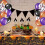Τραπεζομάντιλο Spooky Halloween, 140cm X180cm PVC με σχέδια φαντασμάτων κολοκύθας, 3