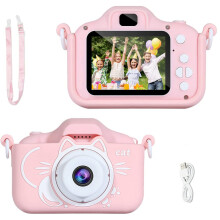 Speelgoedcamera met HD-video-opnamefunctie en selfie-modus voor kinderen van 3-12 jaar - Duurzaam, schokbestendig ontwerp met multifunctionele
