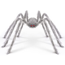 Ragno gigante per decorazioni di Halloween, decorazione riutilizzabile con grandi occhi rossi e zampe pieghevoli, peluche di alta qualità ideale per