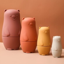 Conjunto de bonecas Matryoshka em formato de ursinho, vibrantes e perfeitas para brincadeiras criativas e decoração de casa. Desenvolve a