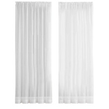 Fenster WeißE Gardinen 84 Zoll Lang 2 Platten Gardinen Weiß Transparente Gardinen Basis Stange Tasche Panel