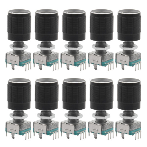 (7 Pin 20MM)10 PCS 360 Degree EC11 Rotary Encoder Code  Digital Potentiometer with Caps