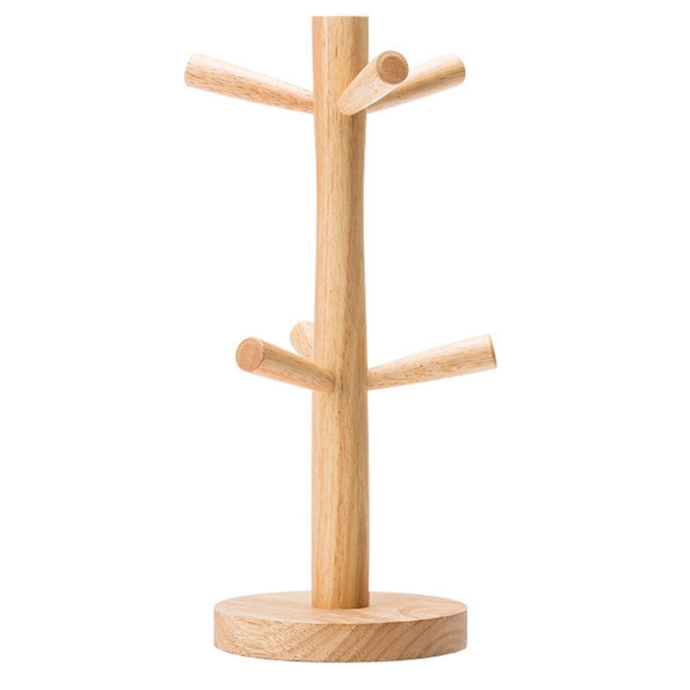 6 Hooks Mug Holder Tree,Wooden Cup Holder Mug Tree Holder Rack Tabletop Holder,Tea Coffee Cup Mug Hoooks Mug Cup Tree