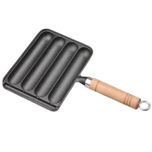 Cast Iron Sausage Pan, Pot for Grilled Sausage Cooking, Home Pre Seasoned Grilled Sausage Pot,Horizontal