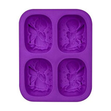 Soap Mold, 4 Cavity 3D Angel Mold Homemade Soap Mold Soap Making Supplies for DIY Soap Candle Resin Crafts