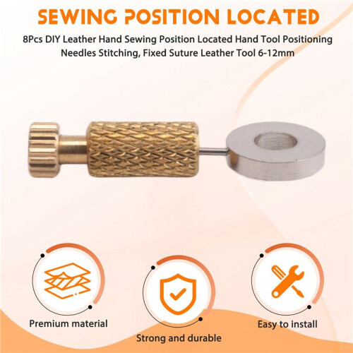 8Pcs DIY Leather Hand Sewing Position Located Hand Tool Positioning Needles Stitching, Fixed Suture Leather Tool 6-12MM 1