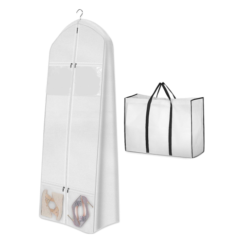 Bolsa PortáTil para Roupas de Vestido de Casamento de 70 Polegadas com Sacola de Noiva Bolsas de Vestido ReforçAdas de 8 Polegadas para Vestidos