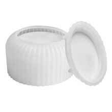 Silikonform med Lock Cylindrisk LjushåLlare, 3D-Ljussilikonform DIY-CementljushåLlare Form-B