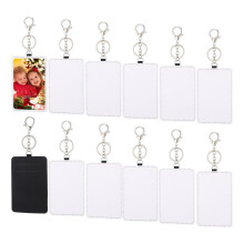 12 Pcs Sublimation Work Card Holder Portable Transportation Card Holder Leather Sublimation Badge Holders Printable