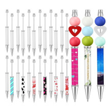 24pcs Sublimation Beaded Ballpoint Pens Metallic Black Ink Pens DIY Heat Transfer Ballpoint Pens School Supplies