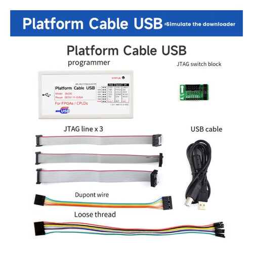 Platform Cable USB Programmer Downloader for In-Circuit Configuration and Programming of All Xilinx Devices Emulator 2
