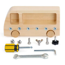 Teaching Aid Busy Bus Toy Hand-Eye Coordination Training in Early Education Working Table Screw
