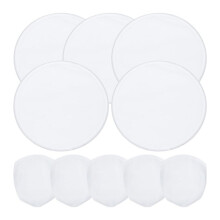 5 Pcs Foldable Flying Disc Fans 9.8 Inch Sublimation Fans Polyester Black Folding Fan Set with Bag for Party White