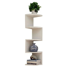 Rastrelliera Angolare da Parete Classica, A 5 Strati, Divisori Semicircolari per La Decorazione di Scaffali per Libri B