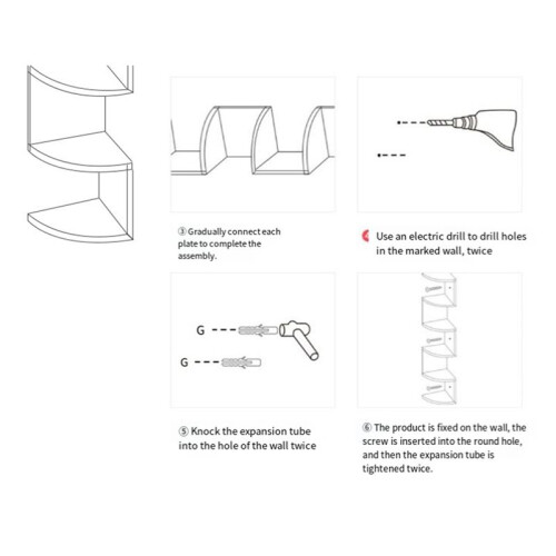 Corner Shelf Corner Punching-Free Corner Bookshelf Kitchen Triangle Cabinet Storage Rack 2