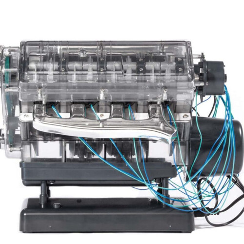 V8 Engine Model Kit Internal Combustion Model V8 Motor Simulation Eight Cylinder Engine Can Be Activated DIY Toy 2