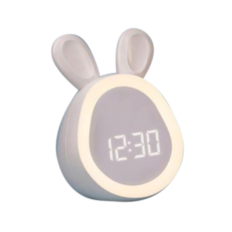 Children Cute Alarm Clock With Night Stepless Dimming Led Digital Alarm Clock For Boys And Girls Light/White
