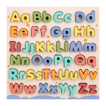 Houten Alfabetpuzzel Speelgoed ABC Letter- en Cijferpuzzel voor Peuters van 18+ Maanden Oud, Kleuteronderwijs voor Kinderen B