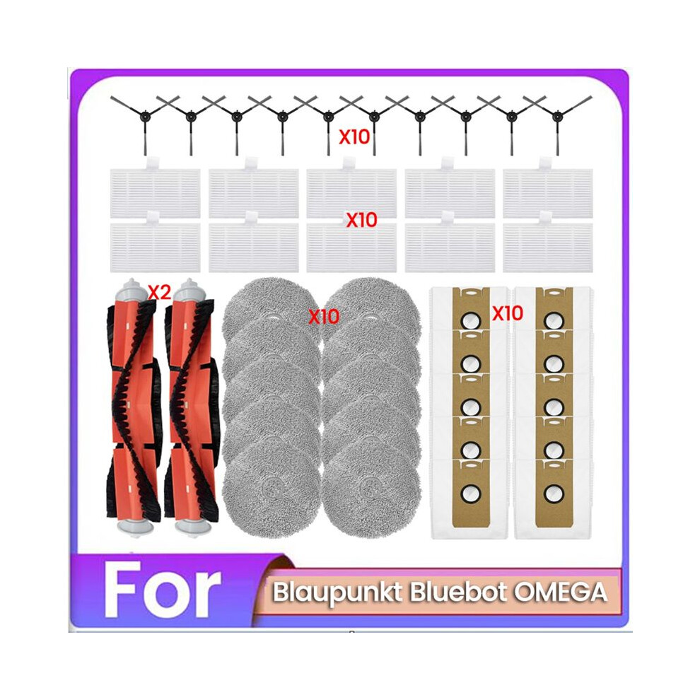 42Pcs Brush Dust Bag Filter And Mop Cloth Set For Blaupunkt Bluebot Vacuum Cleaner Replacement Parts Exogio