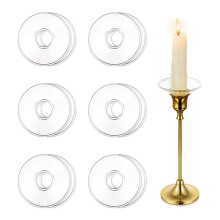 15 Stück Tropfschutz Aus Glas für Kerzenständer, Glas-Bobeches, Runde Wachsfänger für Kerzenständer, Kerzenringe