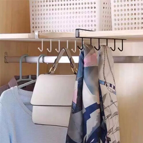 Shelf Cup Holder Cup Hook, Under Cabinet Storage Rack Space Saving Coffee Cup Holder 2