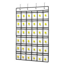 Diagrama de Bolso para Celular, Organizador de Sala de Aula, Suporte para Calculadora, Porta-Joias para Pendurar - 36 Bolsos Transparentes