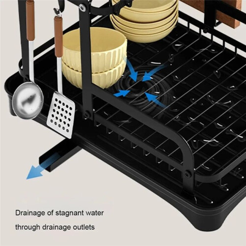 Dish Bowl Drainer Storage Rack Kitchen Dish Drying Rack with Drain Basket Countertop Dinnerware Organizer Drainboard 1