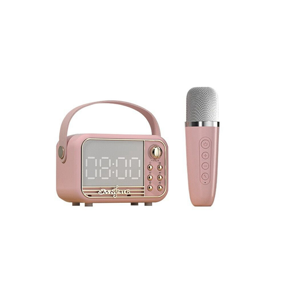 Exogio Speaker With Microphone Speaker Support Tf Card U Disk Aux 3D Sound Diffusion Type Alarm Clock Speaker B