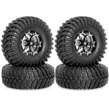 RED SPIDER R 4pcs 115mm Metal 1.9inch Beadlock Wheel Rim Tire Set for 1/10 RC Crawler Car Axial SCX10 Wraith RR10 Capra TRX4 D