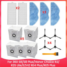 Pièces de Rechange pour 360 S8/S8 / Choice R2/R2S Lite/EZVIZ RE4 /RE5 , Brosse, Filtre, Sac à Poussière, Chiffon de Nettoyage B