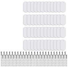 Sublimation Dog Tags Blanks 48 Pcs Aluminum Sublimation Dog Tag Chain Necklace Double Sided Dog Tags Oval for Pets