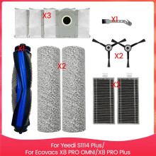 Pieza de Repuesto para  S14 /para  X8 PRO OMNI/para  X8 PRO , Bolsas de Mopa con Filtro HEPA y Cepillo Lateral Principal.