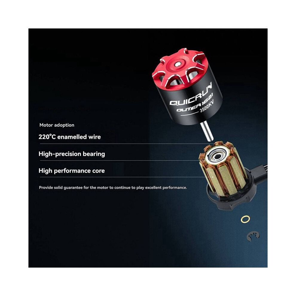 Quicrun Outer 1621 Sl 3500Kv Motor Brushless Sensorless Esc Electronic Speed Controller For 1/24 Rc Model Cars 6032784130622