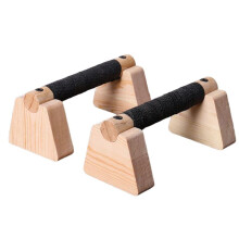 Wooden Parallettes Push- Stand W/ Non-Slip Base Pushup Handles for Home Gym Workout Gear for Strength Training