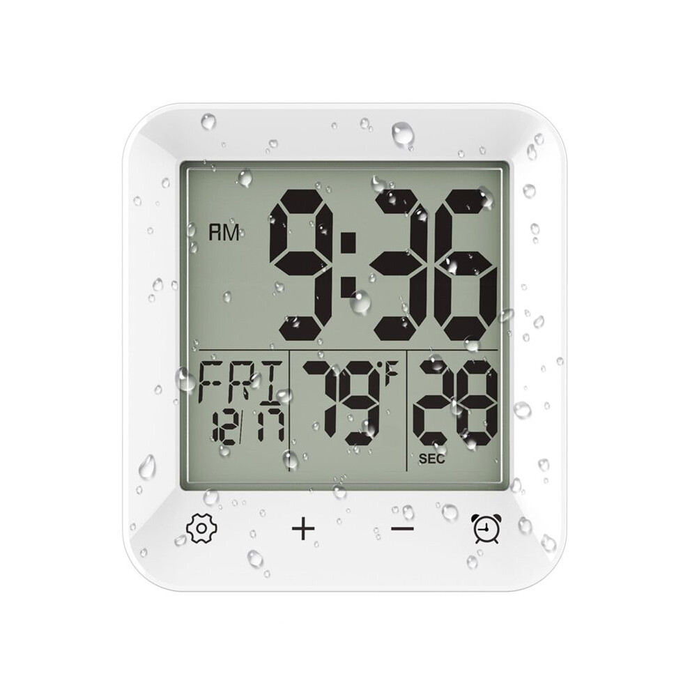 Digital Shower Clock Waterproof, Bathroom Wall Clock Timer With Touch Screen, Temperature, For Kids And Adults Exogio