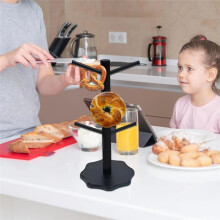Pretzel Holder Bagel Stand Tree Shaped Rack with Base Wood Organizer with 6 Arm for Wedding Catering Birthday Buffet
