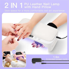 UV Nail Lamp with Arm Rest UV Gloves, LED Nail Light for Gel Nails Polish, 4 Timer Foldable Nail Dryer EU Plug