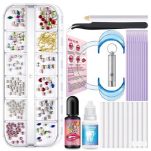 Kit di Gemme per Denti con Luce, 204 Pezzi DIY, Kit di Gemme per Gioielli per Denti per Halloween, Natale, Decorazioni per Feste per Uomini e Donne