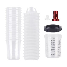 15Pcs Spray Gun Paint Mixing Cup H/O Quick Cup Spray Gun Tank 160ML Disposable Paint Cup with M14 Spray Gun Cup Adapter