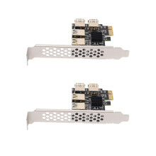 2X New 4  PCIe Riser Adapter Board PCI-E 1x to 4 USB 3.0 PCI-E Rabbet GPU Riser Extender Ethereum ETH