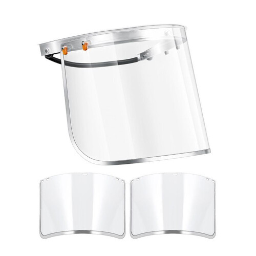 Aluminum Face Shield Adapter with 3 Pcs Safety Faceshield Replacement Visors for Cap-Style Hard Hat Safety Face Shield