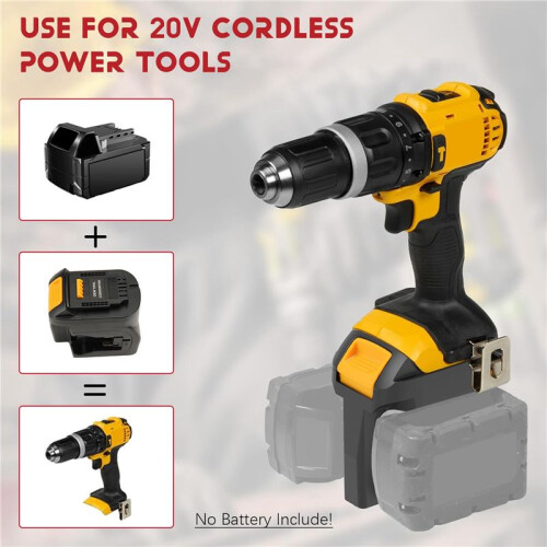 2 in 1 Battery Adapter Convert for  18V M18 Battery(2) Work for  20V Cordless Power Tool At the Same 2